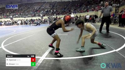 64 lbs Quarterfinal - Maddix Spencer, Keystone Kids Wrestling Club vs Mattheus Brown, Tonkawa Takedown Club