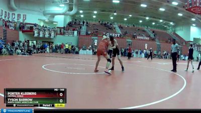 145 lbs Semifinal - Tyson Barrow, North Posey Wrestling Club vs Porter Kleeberg, Central Noble