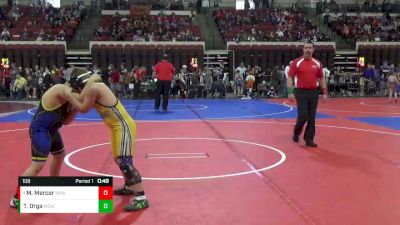 108 lbs 1st Place Match - Miles Mercer, Blue Hawk Wrestling vs Tucker Drga, Miles City Wrestling Club