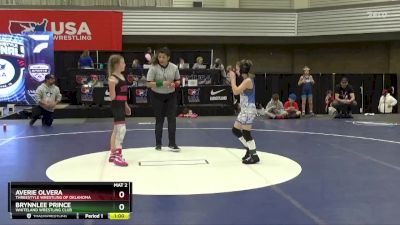 80 lbs Round 2 - Averie Olvera, Threestyle Wrestling Of Oklahoma vs Brynnlee Prince, Whiteland Wrestling Club