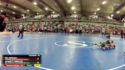 80 lbs Champ. Round 1 - Tel Redman, Savannah Youth Wrestling Club-AA vs Garrett Winkler, Ste. Genevieve Youth Wrestling Club-AAA