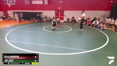 95 lbs Round 3 (8 Team) - Aro Ogle, Best Trained vs Ella Anderson, All American Wrestling Club