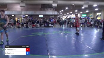 74 kg Cons 64 #2 - Gunner Holland, Osceola High School Wrestling vs Sloan Swan, Wyoming Wrestling Reg Training Ctr