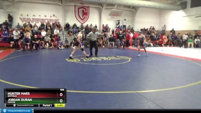 106 lbs Quarterfinal - Hunter Mars, Bayfield vs Jordan Duran, Center