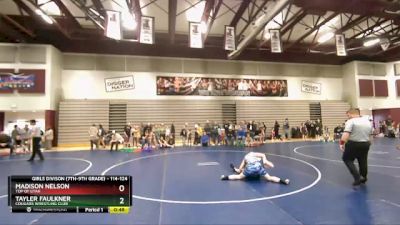 114-124 lbs Round 3 - Madison Nelson, Top Of Utah vs Tayler Faulkner, Cougars Wrestling Club