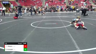 52 lbs Quarterfinal - Tatum Riksen, Randall Youth Wrestling Club vs Vincent Vonasek, CTW