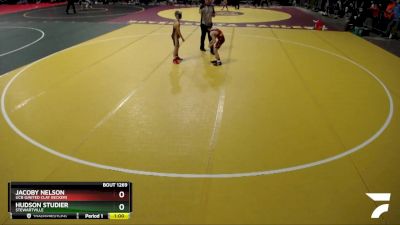 75 lbs Quarterfinal - Hudson Studier, Stewartville vs Jacoby Nelson, UCB (United Clay Becker)