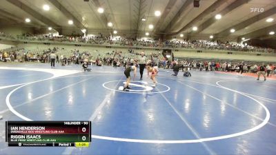 90 lbs Quarterfinal - Riggin Isaacs, Blue Pride Wrestling Club-AAA vs Ian Henderson, Owensville Kids Wrestling Club-AAA