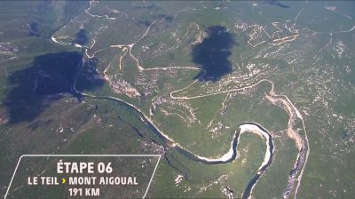Aerial Look at Stage 6, Le Teil - Mont Aigoual