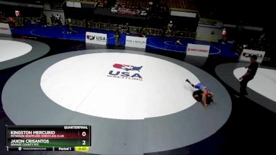 63 lbs Quarterfinal - Jaxon Crisantos, Orange County RTC vs Kingston Mercurio, Peterson Grapplers Wrestling Club