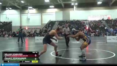 157 lbs Round 4 (6 Team) - William VonRuden, Rochester Community & Tech. College vs Frankie Gissendanner, Niagara Community College