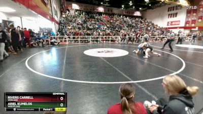 130 lbs Semifinal - Rivers Carrell, Worland vs Ariel Kumelos, Wheatland