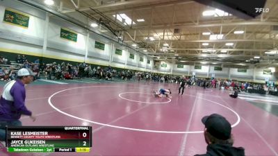 80 lbs Quarterfinal - Kase Lesmeister, Bennett County Youth Wrestling vs Jayce Gukeisen, American Outlaws Wrestling