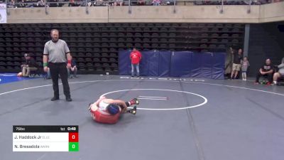 75 lbs Quarterfinal - Jared Haddock Jr, Ellendale, DE vs Nico Bresadola, Warners, NY