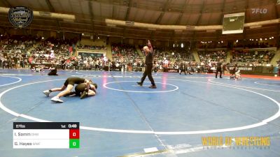 67 lbs Consi Of 16 #1 - Ira Samm, Greater Heights Wrestling vs Gabriel Hayes, Wentzville Wrestling Federation