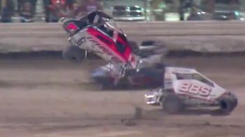 T-Mez Heat Race Flip | USAC Midgets Saturday at Merced