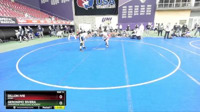 132 lbs Semifinal - Dillon Ivie, Utah vs Geronimo Rivera, Sanderson Wrestling Academy