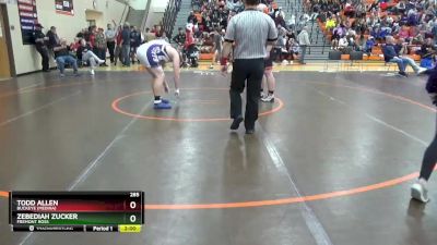 285 lbs Champ. Round 2 - Todd Allen, Buckeye (Medina) vs Zebediah Zucker, Fremont Ross