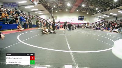 49 lbs Round Of 16 - Kyson Overholser, Warrior Wrestling Club vs Jasper Shuemake, Pirate Wrestling Club