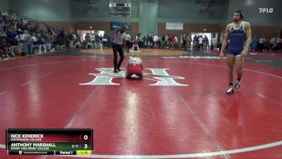 174 lbs Quarterfinal - Anthony Marshall, Emory And Henry College vs Nick Kendrick, Huntingdon College