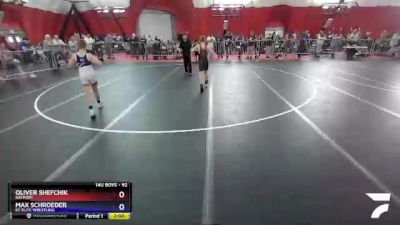 92 lbs Cons. Round 2 - Oliver Shefchik, Bayport vs Max Schroeder, RT Elite Wrestling