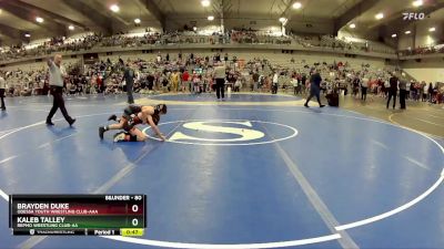 80 lbs Cons. Semi - Brayden Duke, Odessa Youth Wrestling Club-AAA vs Kaleb Talley, Repmo Wrestling Club-AA