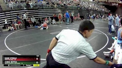 120 lbs Round 2 (6 Team) - Sage Steele, Iowa USA Red vs Chris Botha, South Dakota Lightning