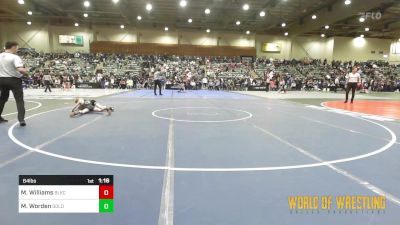 64 lbs Round Of 16 - Miller Williams, Blackcat WC vs Mason Worden, GOLDRUSH Academy