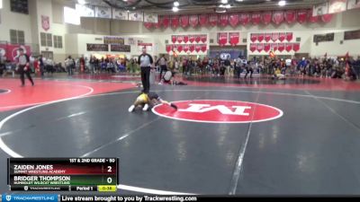 50 lbs Quarterfinal - Bridger Thompson, Humboldt Wildcat Wrestling vs Zaiden Jones, Summit Wrestling Academy