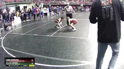 95 lbs Champ. Round 1 - Lane Anderson, Sutherland Youth Wrestling Club vs Kylar Lowney, Ogallala Youth Wrestling