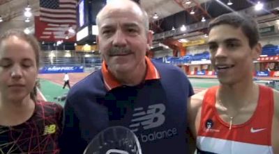 Matt Centrowitz with Dad and sister Lauren Centrowitz after Millrose Games 2012