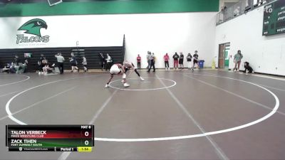 126 lbs Champ. Round 2 - Talon Verbeck, Maize Wrestling Club vs Zack Tihen, Fort Zumwalt South