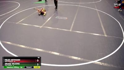 56 lbs Quarterfinals (8 Team) - Miles Artmann, New Prague vs Drake Wilking, Flat Earth