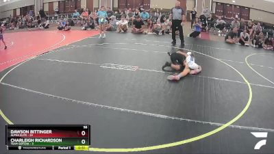 56 lbs Semis & 1st Wrestleback (8 Team) - Dawson Bittinger, Alpha Elite vs Charleigh Richardson, Team Gotcha