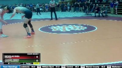 2 - 150 lbs Cons. Round 2 - Nicholas Rhea, Poquoson vs Camden Reedy, Central (Woodstock)