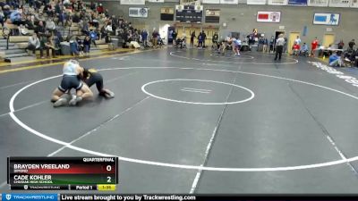 160 lbs Quarterfinal - CADE KOHLER, Chugiak High School vs Brayden Vreeland, Dimond