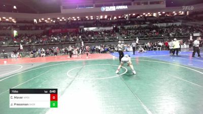 75 lbs Quarterfinal - Cole Maver, Apex vs Jackson Pressman, Shore Thing WC