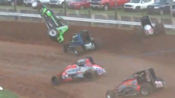 CJ Leary Heat Race Flip | USAC Sprints at Bloomington Speedway