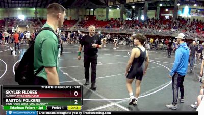 132 lbs Champ. Round 2 - Skyler Flores, Aurora Wrestling Club vs Easton Folkers, Iron Hawk Wrestling Academy