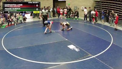 70-74 lbs Cons. Round 1 - Sammantha Lowe, Payson Pride Wrestling vs Maggie Burdick, Carbon Wrestling