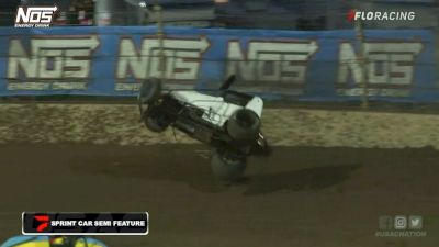 Brad Greenup Crashes Hard During Sprint Car Semi At Kokomo