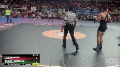 D 2 170 lbs Semifinal - Braeden Simoneaux, Teurlings Catholic vs Loukas Naquin, Terrebonne