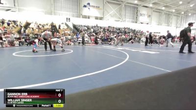 75 lbs Cons. Round 5 - William Singer, Club Not Listed vs Gannon Erb, Black Belt Wrestling Academy