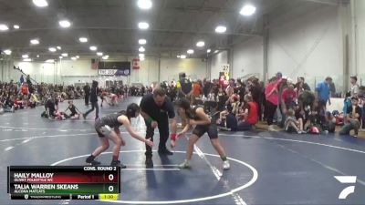 86 lbs Cons. Round 2 - Talia Warren Skeans, Alcona Matcats vs Haily Malloy, Olivet Folkstyle WC