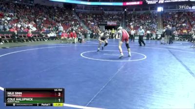 2A-150 lbs Cons. Round 3 - Cole Halupnick, North Polk vs Nile Sinn, Williamsburg