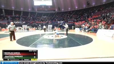 3A 106 lbs Champ. Round 1 - Jonathan Marquez, Gurnee (Warren) vs Nicholas Garcia, Aurora (Marmion Academy)