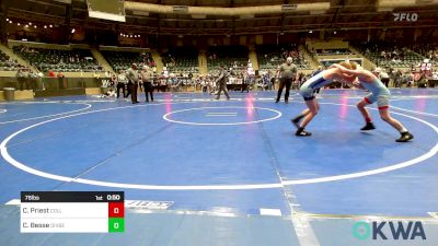 76 lbs Consi Of 8 #2 - Case Priest, Collinsville Cardinal Youth Wrestling vs Chance Besse, Division Bell Wrestling