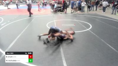 102 lbs Consi Of 8 #2 - Braydden Crum, Duran Elite vs Michael Archuleta, Center