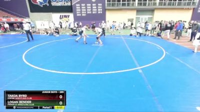 285 lbs Cons. Round 5 - Logan Bender, Pinnacle Wrestling Club vs Takoa Byrd, Empire Wrestling Club