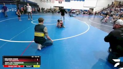 43-44 lbs Round 3 - Keldon Cook, Camel Kids Wrestling vs Waylon Tonneson, High Plains Thunder